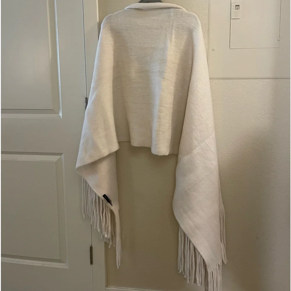 Anthropologie Cream Fringe Scarf
